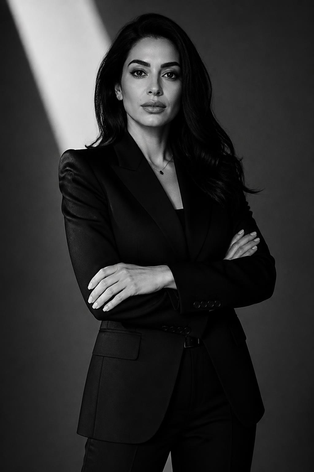 Editorial portrait of a confident businesswoman